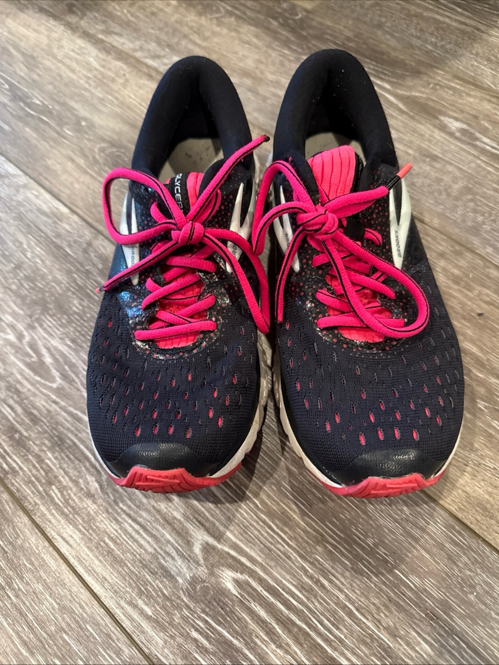 Black and Pink Athletic Sneakers